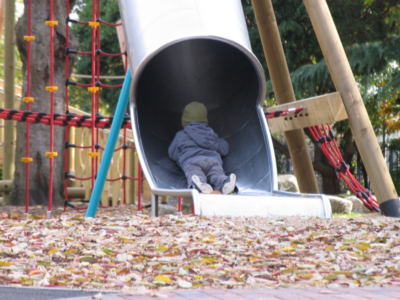child-on-slide